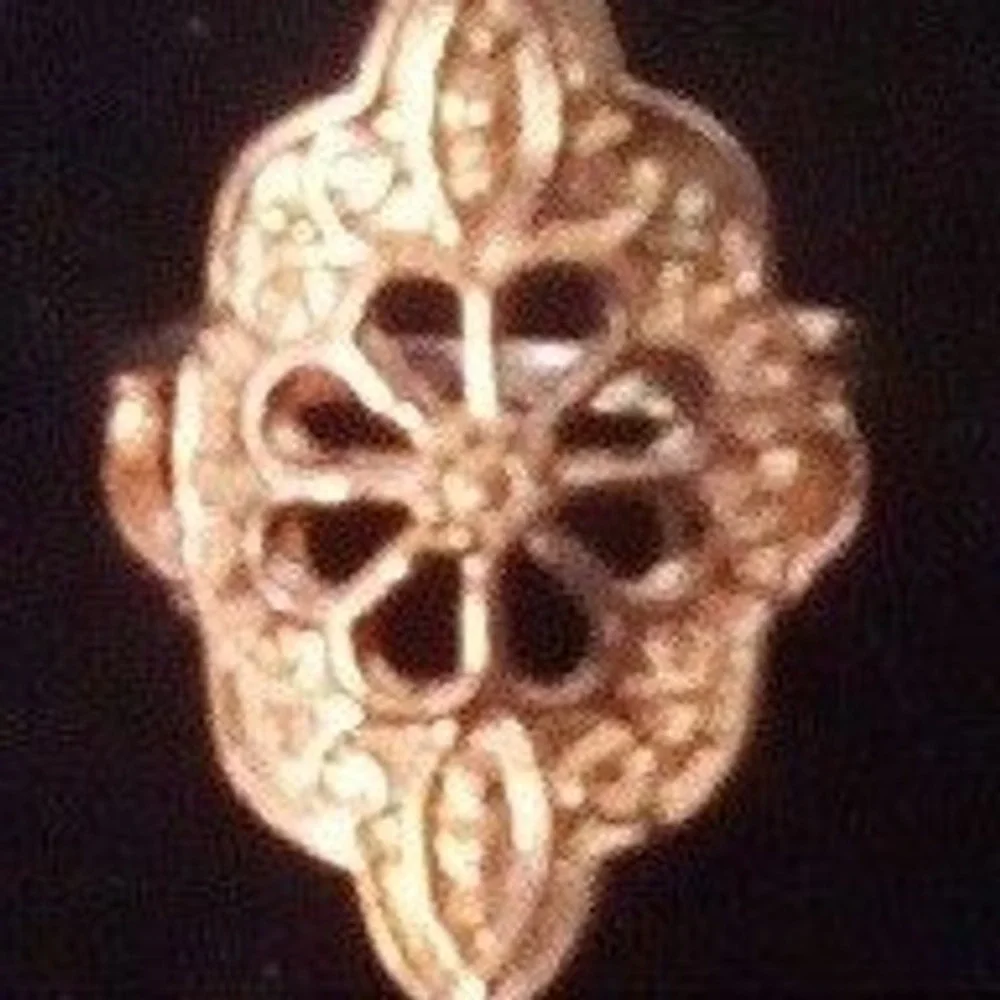 Vintage Filigree Flower Statement Piece Rose Gold Tone Ornate Floral Design